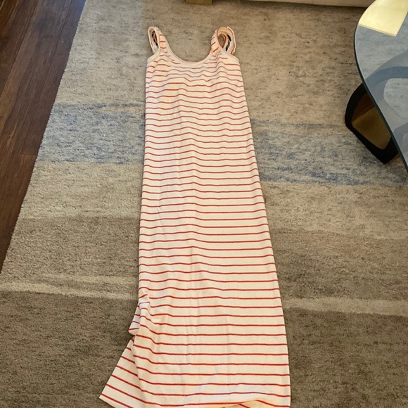 White and red striped maxi tank dress medium - Picture 2 of 5